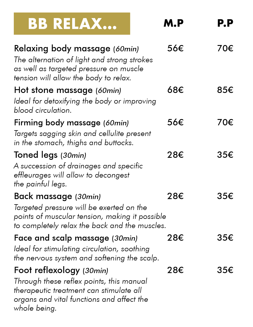 Massage prices